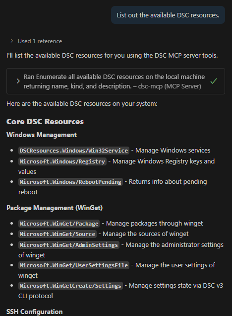List available DSC resources