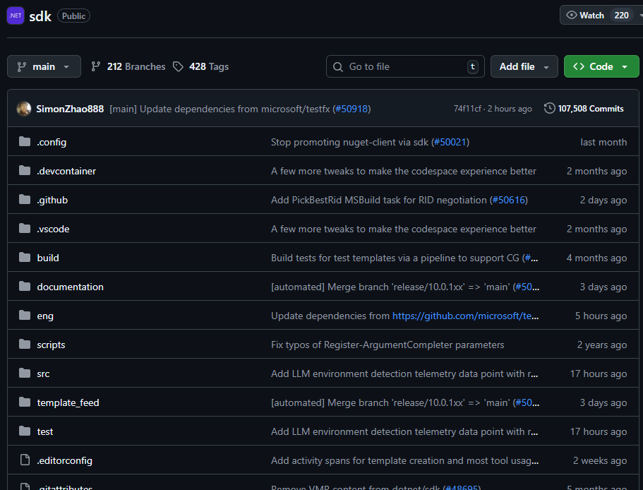 .NET SDK repository